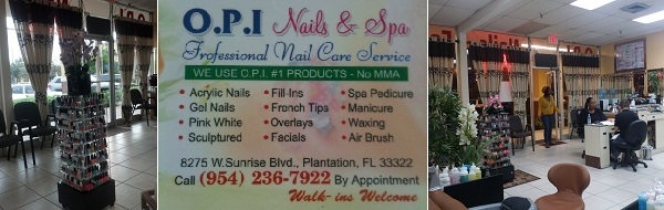 Opi Nail and Spa 8275 W Sunrise Blvd Plantation Florida 